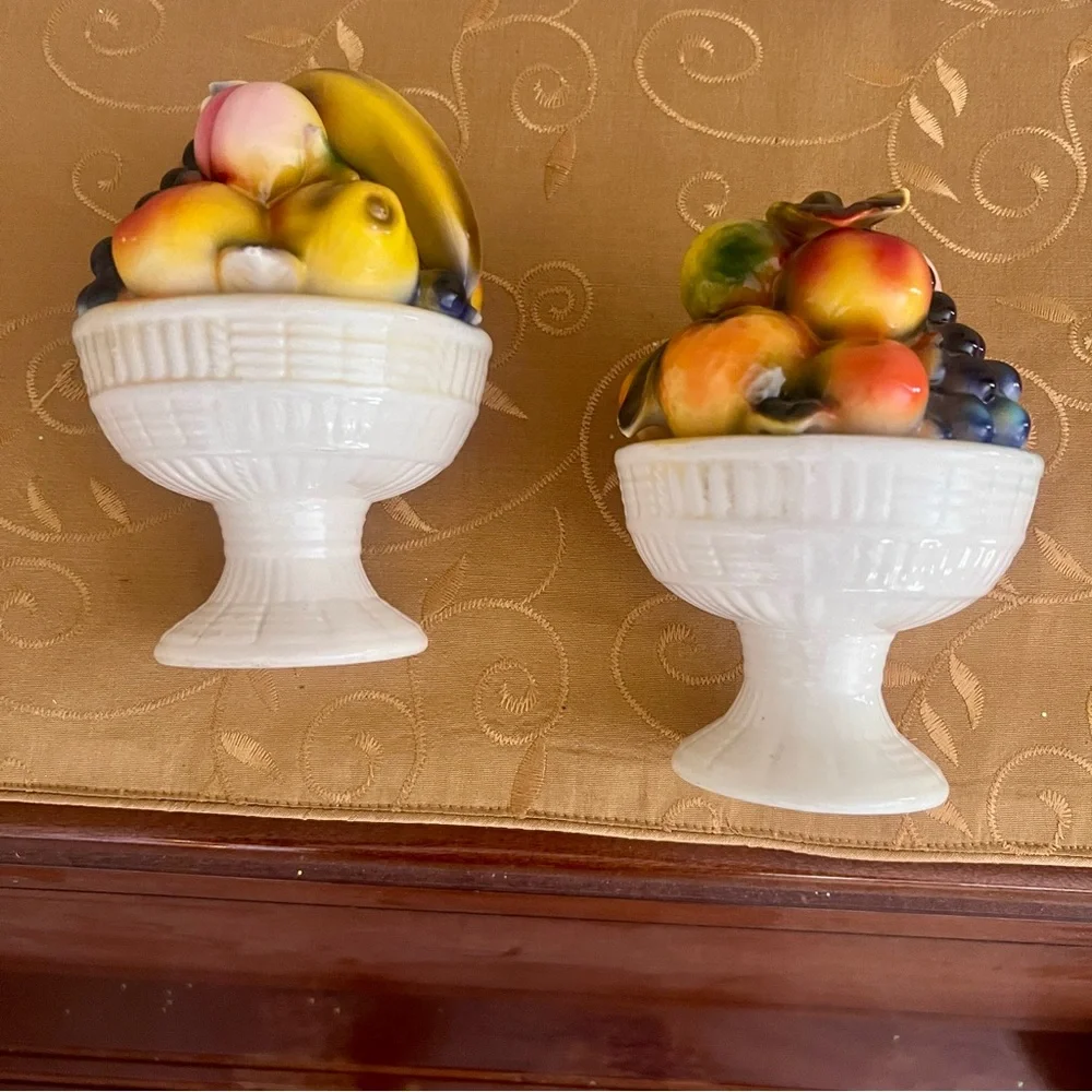 Vintage Capri by Arnart Colorful Fruit Ceramic Figurines 6” lovely MCM decor